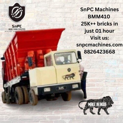 BMM410 is a fully automatic red clay brick making machine by Snpc companies which has greatly revolutionize brick production due to its high speed and less raw material requirement. It can produce 24000 brick/hr with a reduction of 45%cost and natural resources like water, it requires only one-third of water for brick making as required during manual production. This machines requires a fuel consumption of 16-18 liters/hour for its working. Raw material needed for its working can be mud, clay or mixture of clay and fly ash. This machine is widely used by itta Bhatta, brick making factories or brick kiln and clay brick manufacturers around the globe. Different types of brick produced by this machines are clay brick, fly ash brick etc. Different types of brick this machine can produce are red bricks, clay bricks, fly ash brick. This machine give kiln owner to produce brick independently anywhere anytime. This machine consumer 16-18 liters of fuel for its working. Other mobile brick making machines are BMM-160, BMM-310, SBM-180 with different production capacities. Consumers can order from any state, Country or can visit us for their own satisfaction. Thankyou for visiting us.
8826423668
https://snpcmachines.com/brick-machines/bmm400

#SnPCBrickMakingMachineIndia #SnPCRedBrickMakingMachineInTamilNadu #SnPCBrickMakingMachineInTamilNadu #SnPCBrickMakingMachineInAssam #SnPCBrickMakingMachineUttarPradesh #SnPCBrickMakingMachineRajasthan #SnPCBrickMakingMachinePunjab #SnPCBrickMakingMachineUttarakhand #SnPCBrickMakingMachineHaryana #SnPCBrickMakingMachineBihar #SnPCBrickMakingMachineKarnataka #SnPCBrickMakingMachineAndhraPradesh #SnPCBrickMakingMachineTelangana