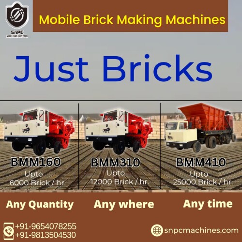 SnPC Machines is providing heavy brick making truck that can produce brick with a speed of more than 25K brick per hours with a minimum labor and resources. BMM manufactured by SnPC Machines are making it possible for kiln owner to fulfill their brick requirements in a limited time and investments. 
https://snpcmachines.com/
#Snpcmachines #brickmakingmachine #machineformakingbrick #BMM400 #BMM410 #offpageconstruction #singlediemachine #doublediemachine #claybrickmachine #constructiontools