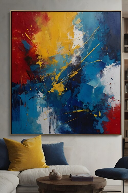 Leonardo Kino XL Bold abstract painting with vibrant splashes 0