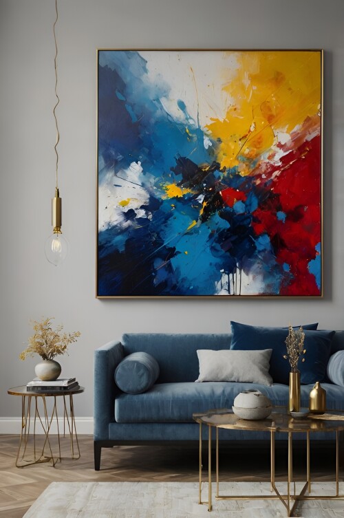 Leonardo Kino XL Bold abstract painting with vibrant splashes 1